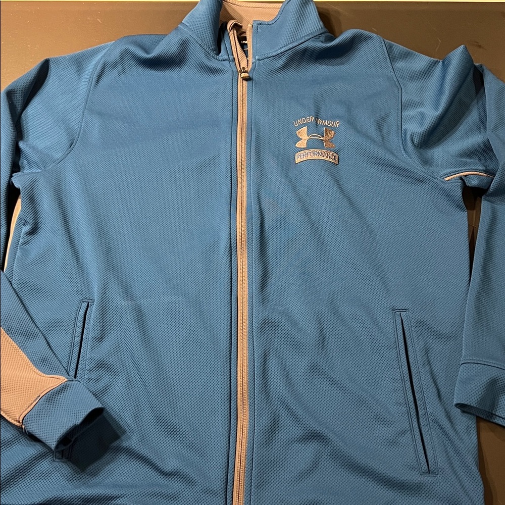 Under Armour Light Blue and Beige Full-Zip Jacket Size M